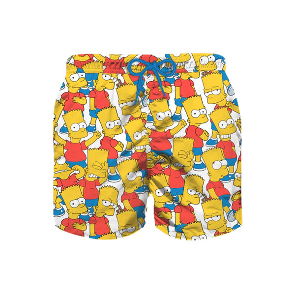 Boy Swim Shorts With Bart All Over Print