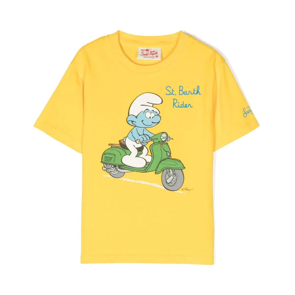 Boy Smurf Ride Print T-shirt