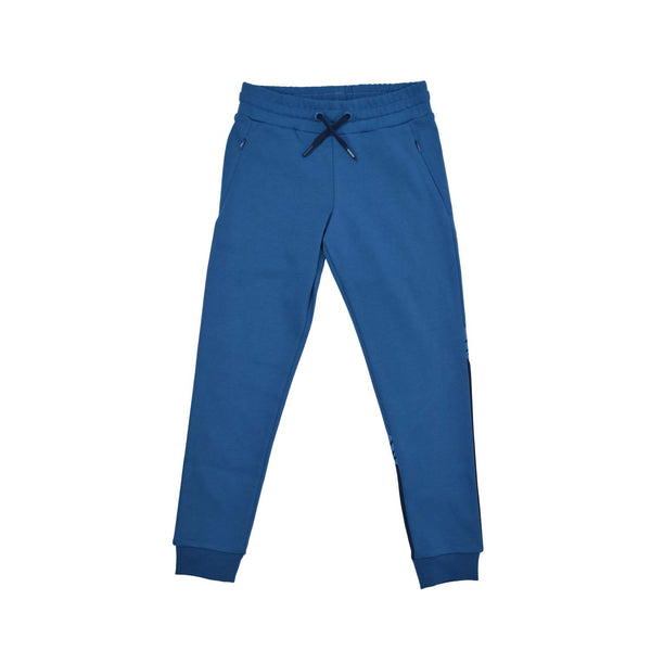 Boys Blue Logo-Print Cotton Trouser