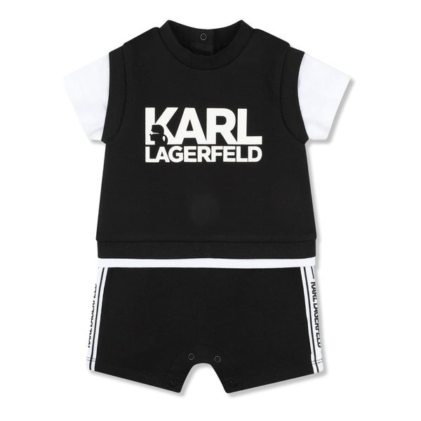 Baby Boys Black Logo-Print Shortie