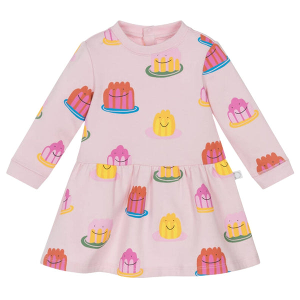Girls Pink Jersey Smiling Jellies Dress