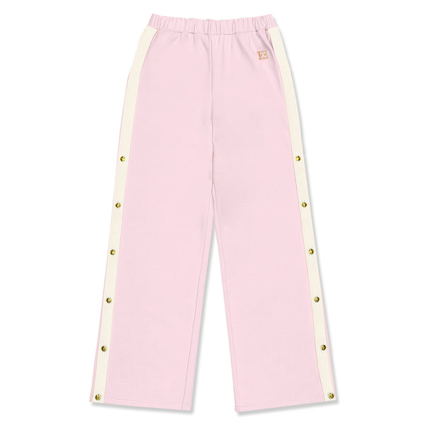 Girls Pink Embroidered-Logo Bell Bottoms Trousers