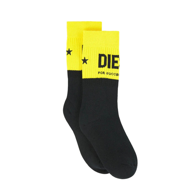 Black And Yellow Mid-Length Socks