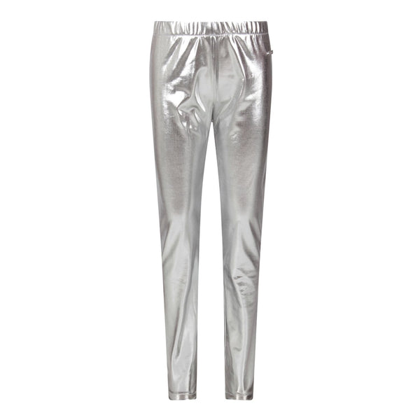 Girls Metallic Silver Leggings