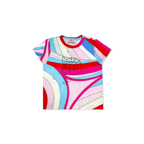Girls Pink  Iride-Print Cotton T-Shirt