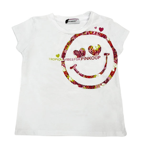 Girl White Cotton T-Shirt