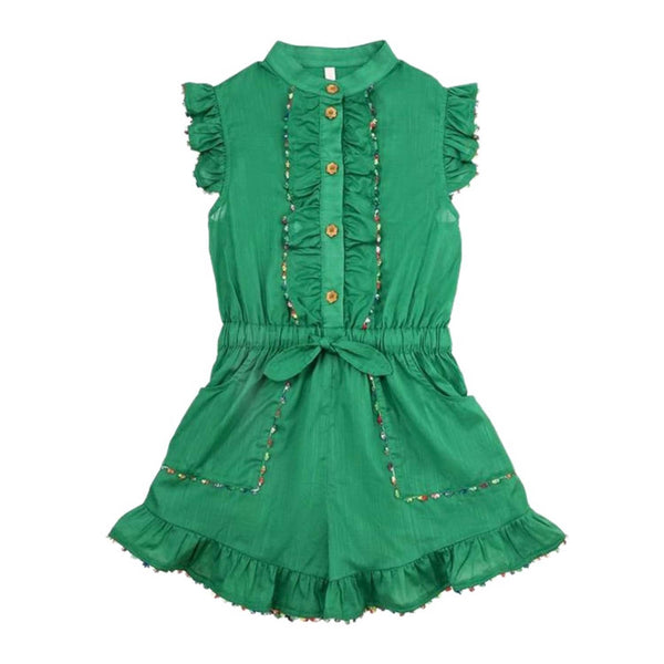 Girls Green Junie Frill Playsuit