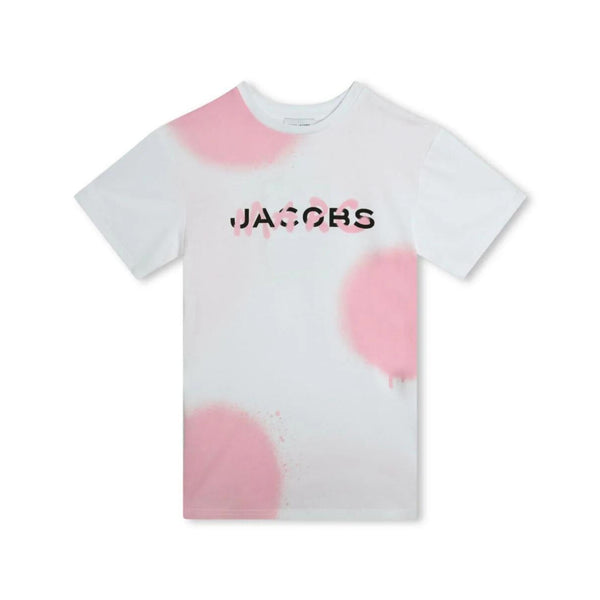 Girls White Cotton Spray Paint T-Shirt