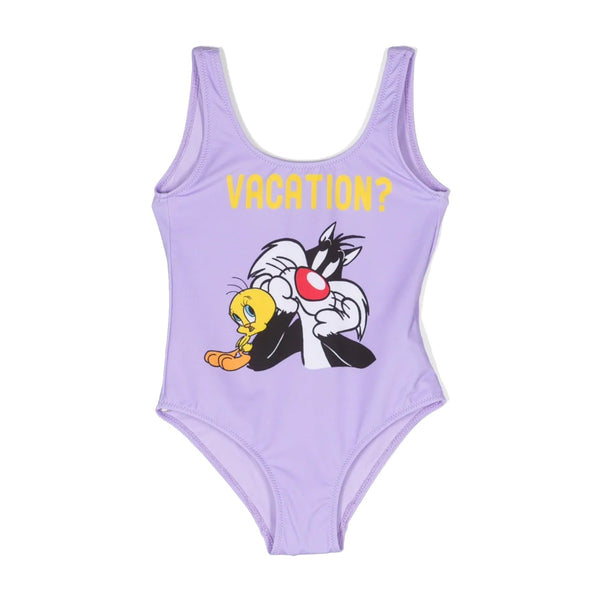 Girl One Piece Swimsuit With Tweety Vacation
