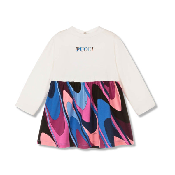 Girls White Cotton Onde Dress