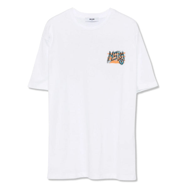 Boys White Graphic Print T-Shirt