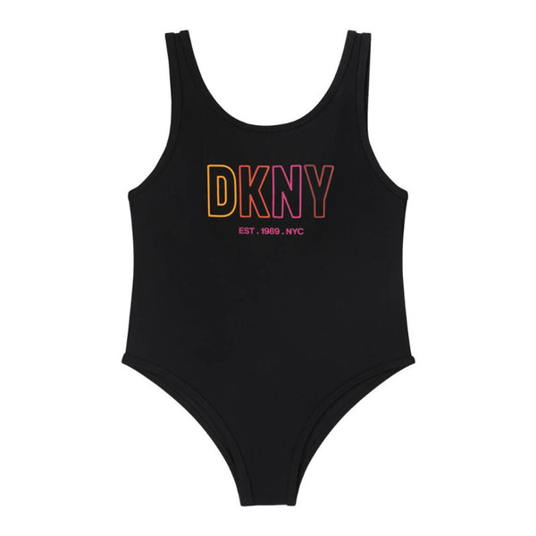 Girls Black Logo Swimsuit