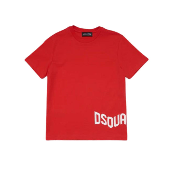 Kids Red Logo Print T-Shirt