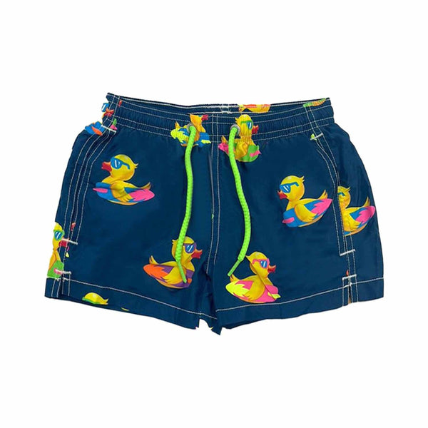 Boy Ducky Surf Board Print Swim Shorts