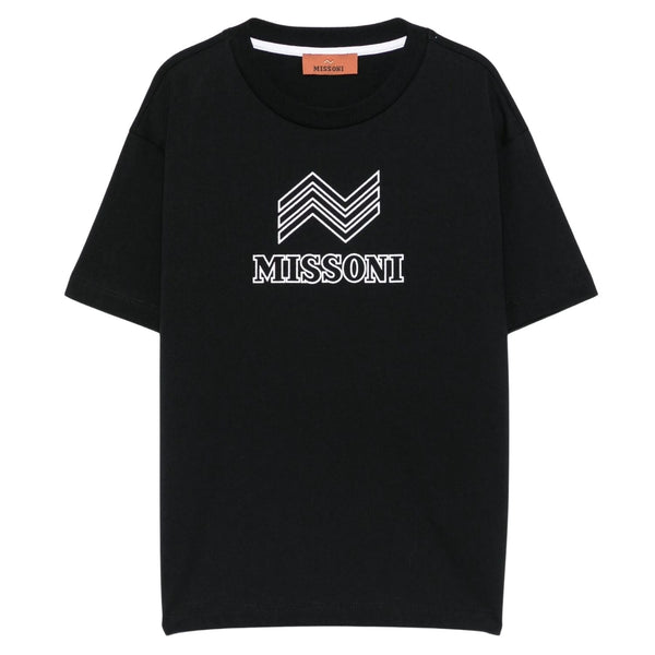 Boys Black Logo-Print T-Shirt