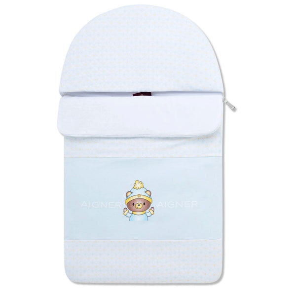 Baby Boys Blue Pima Cotton Bear Nest (70cm)