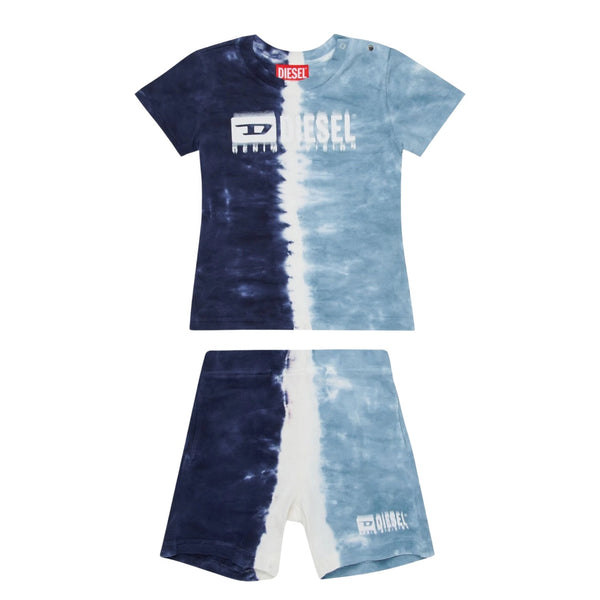 Baby Boys Blue Logo-Print Shorts Set