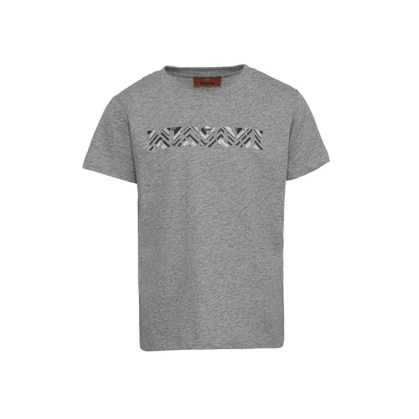 Boys Grey Logo-Print Cotton T-Shirt
