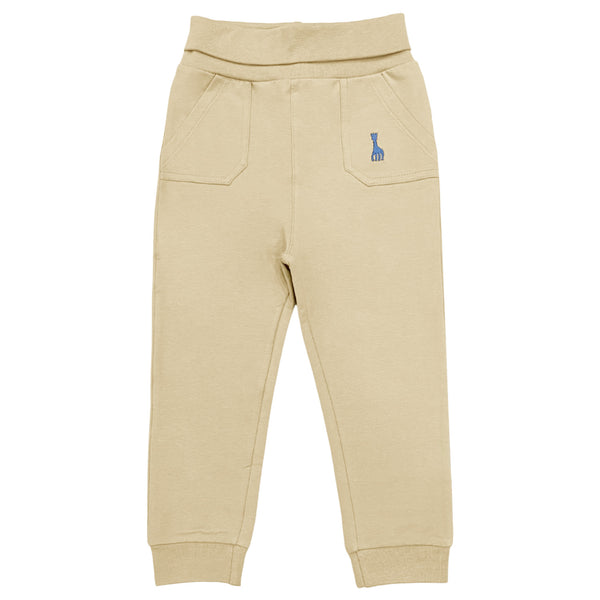 Baby Boys Beige Embroidered-Logo Jogger