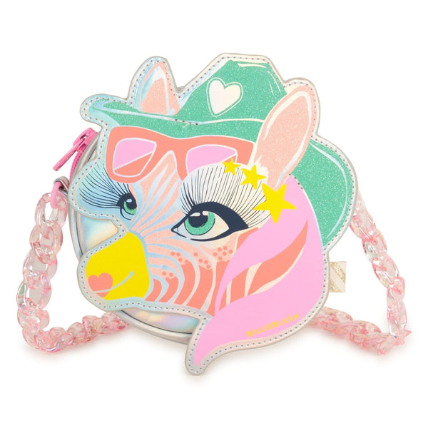 Girls Silver Horse-Print Shoulder Bags