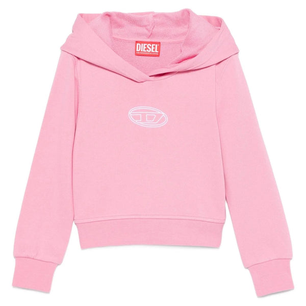 Girls Pink Logo-Patch Hoodies