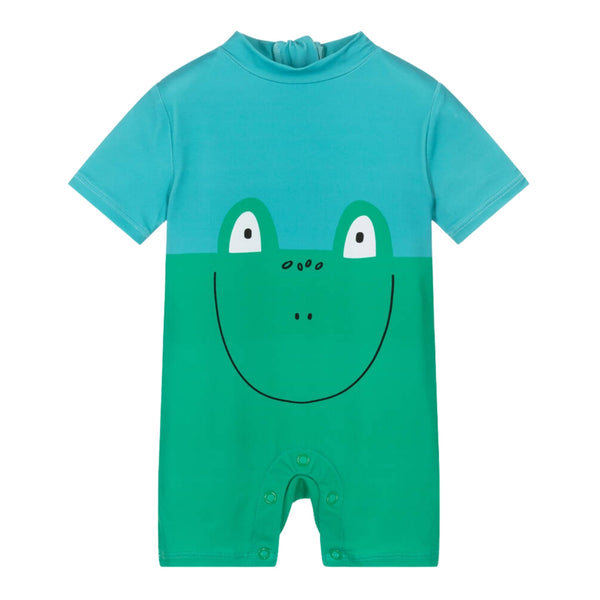 Baby Boys Blue & Green Frog Sun Suit (UPF50+)