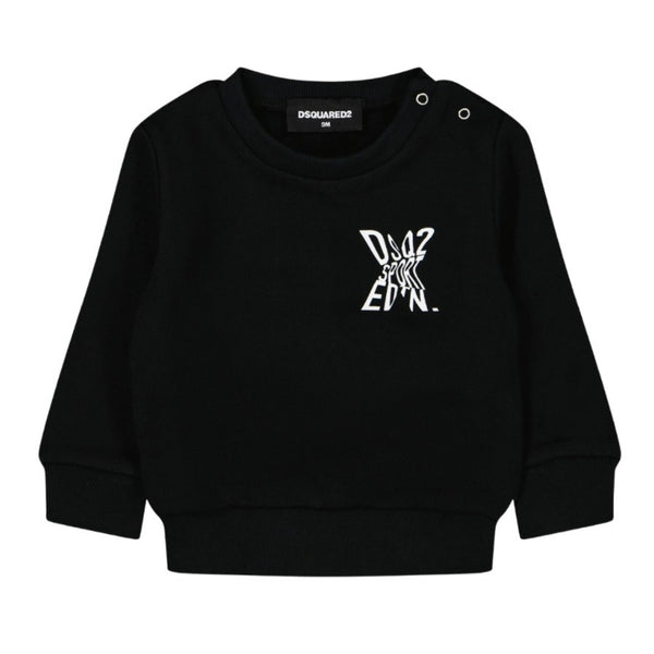 Baby Unisex Black Logo-Print Sweatshirt