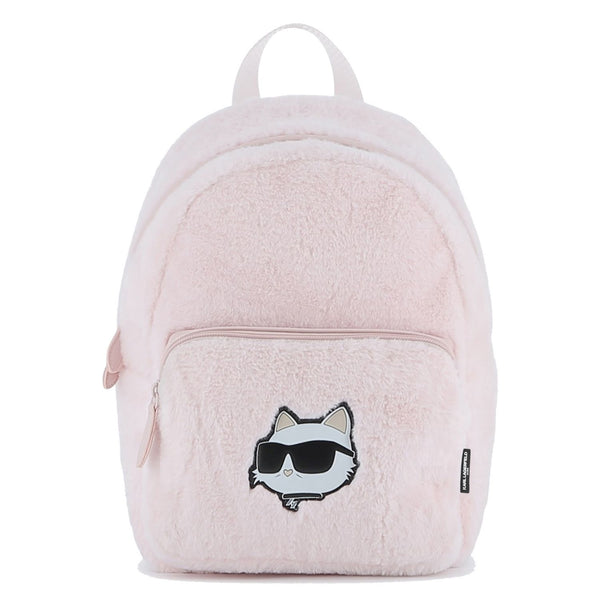 Girls Pink Fur Backpack