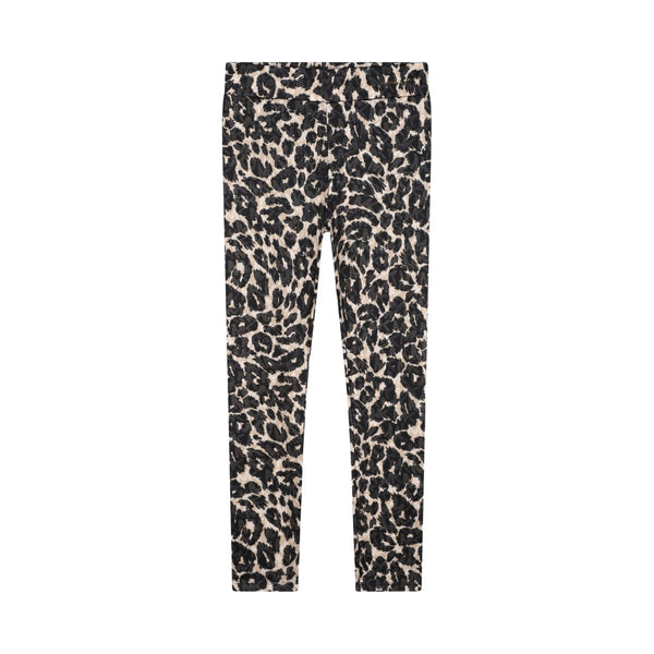 Girls Beige Leopard-Print Leggings