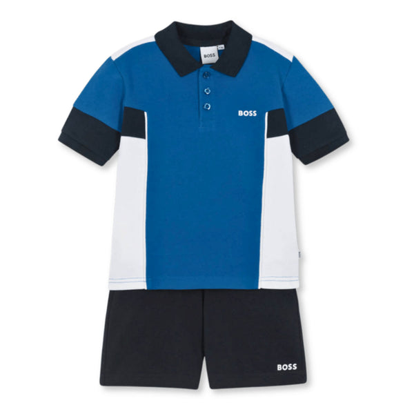 Boys Blue Cotton Shorts Set