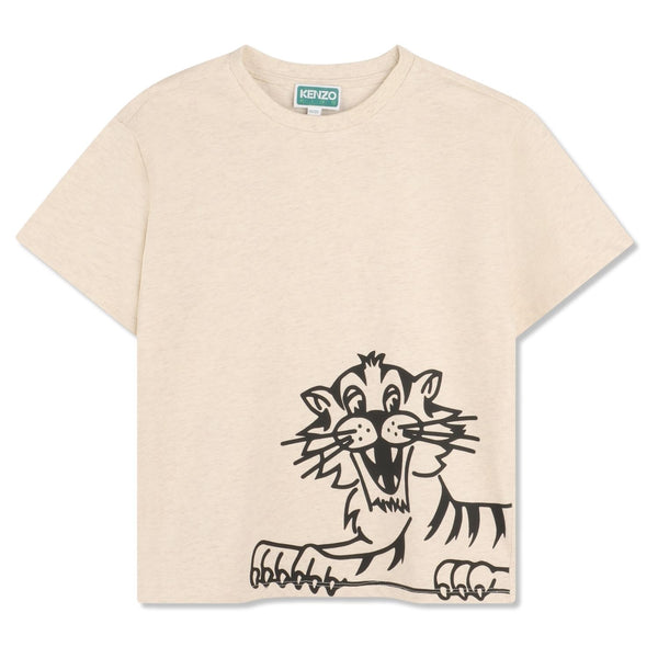 Boys Cream Cotton Cosmic Graphic T-Shirt