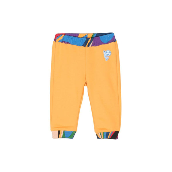 Baby Unisex Yellow Embroidered-Logo Trouser