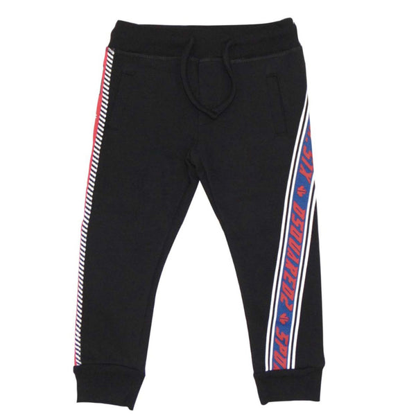 Black Logo Tape Cotton Track Pants