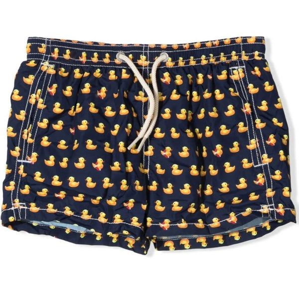 Boy Swim Shorts With Duck All Over Print
