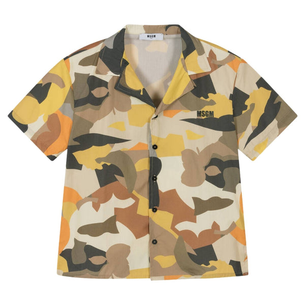 Boys Khaki Green Camouflage Shirt