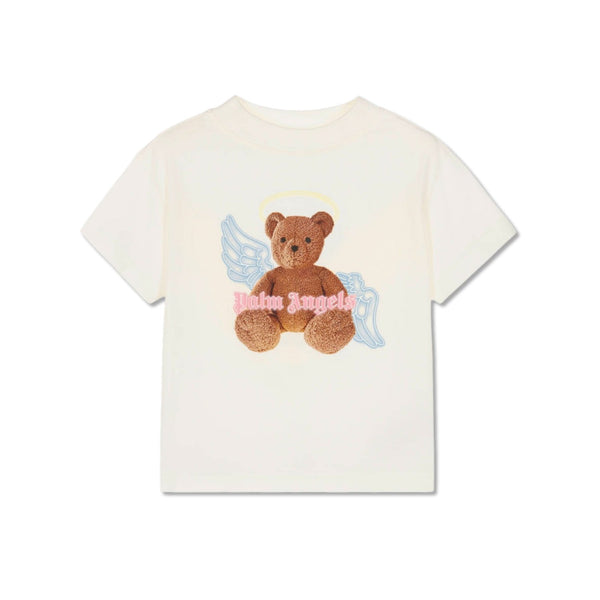 Girls Ivory Cotton Angel Bear T-Shirt