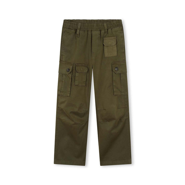 Unisex Green Cotton Cargo Trousers