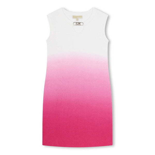 Girls Pink Gradient-Effect Cotton Dress