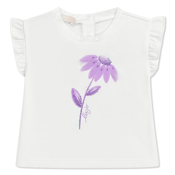 Baby Girl White Floral-Print T-Shirt
