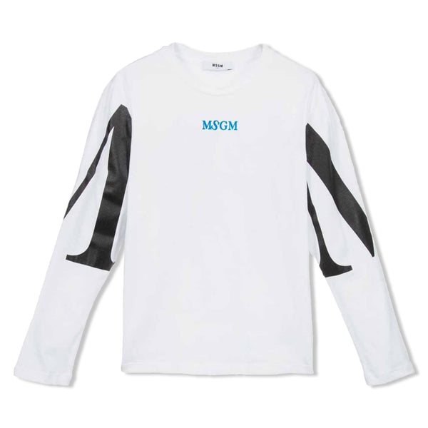 Boys White Cotton Logo T-shirt