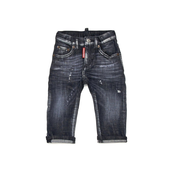 Baby Boys Dark Grey Denim Jeans With Rips