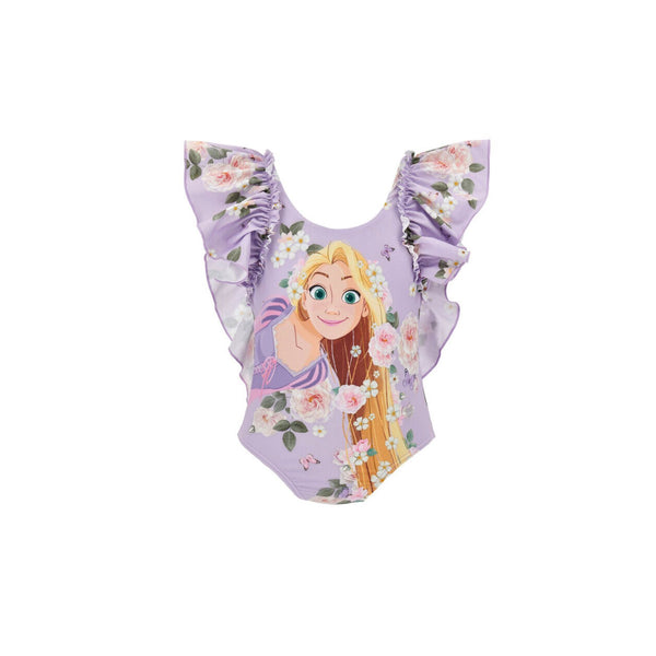 Girls Purple Disney Ruffle Swimsuit
