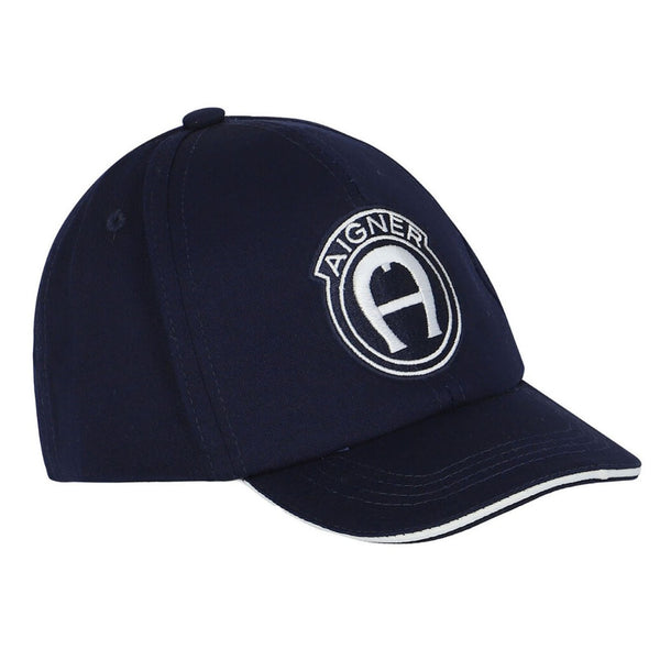 Kids  Navy Blue Embroidered Logo Cap