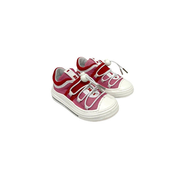 Girls Pink Applique Low Top Sneakers