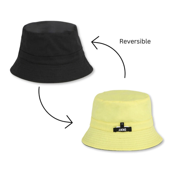 Unisex Black & Yellow Reversible Bucket Hat