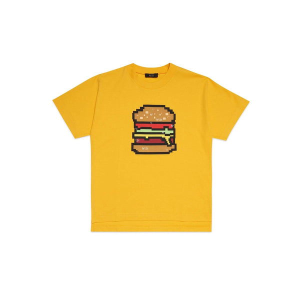 Boys Yellow Hamburger-Print T-Shirt
