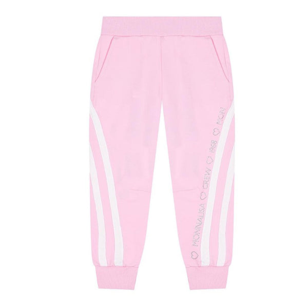 Girls Pink Logo Cotton Trouser