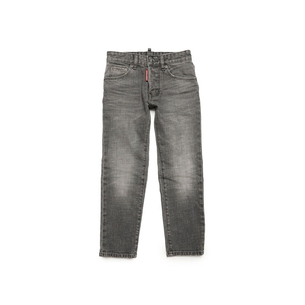 Kids Grey Stretch-Cotton Denim Jeans