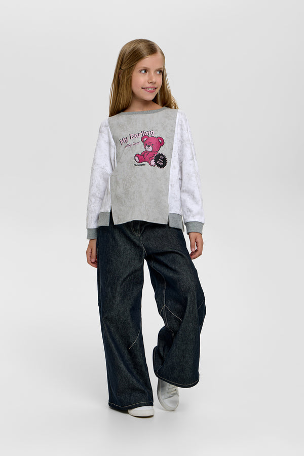 Printed Teddy Sweatshirt