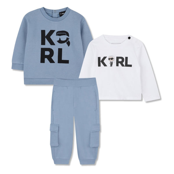 Baby Boys Blue Logo-Print Tracksuit